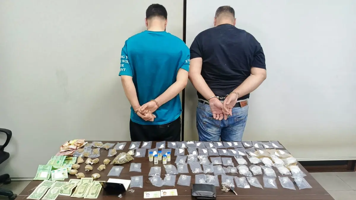 Two people were arrested and a quantity of marijuana was seized in Sidon