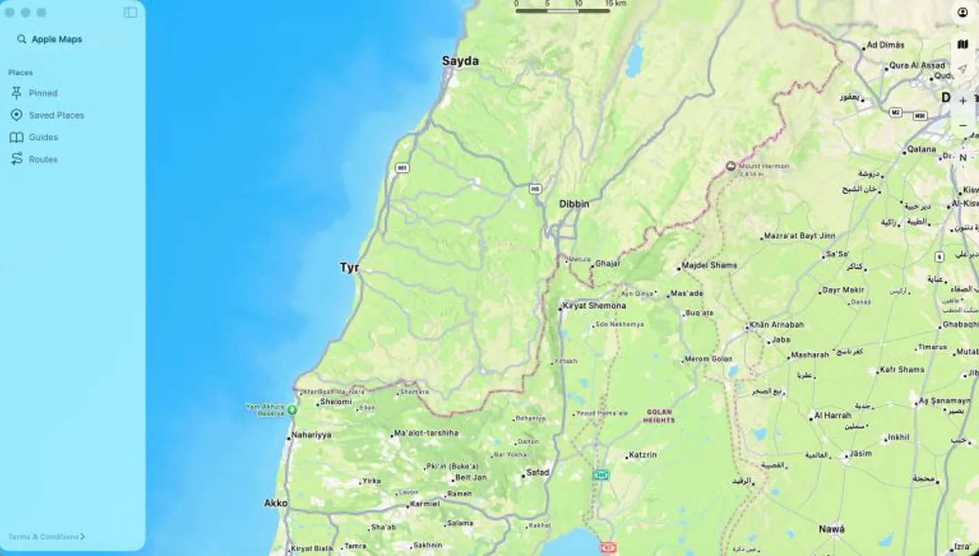 ادعاء حذف قرى جنوب لبنان من خرائط آبل... ما الحقيقة؟